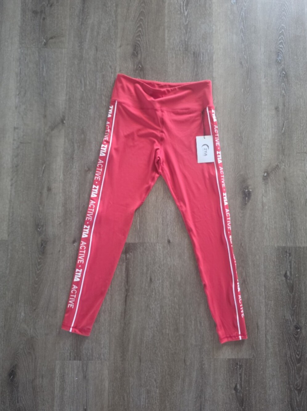 ZIVA Active Red Leggings with Branded Side Tape